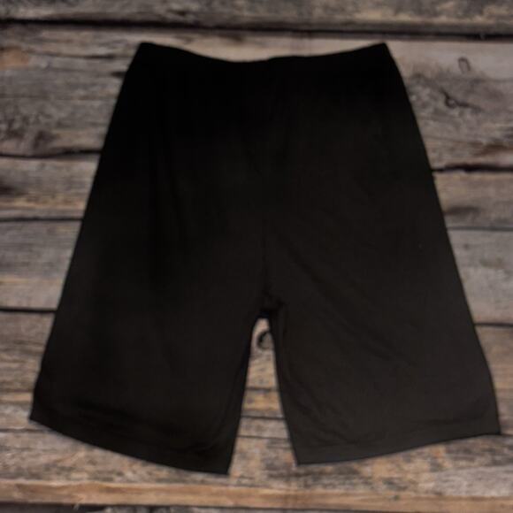 Womens Sorry for being Blunt Poly Stretch Black Shorts Size Medium 8" Inseam - Picture 4 of 4